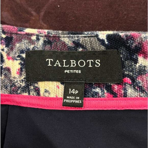 Talbots size 14P petite skirt multi color black white pink gray fitted pencil - Picture 2 of 6